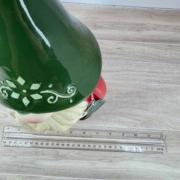 Home Essentials Christmas Gnome Cookie Jar Ceramic Holiday Decor - Picture 9 of 11